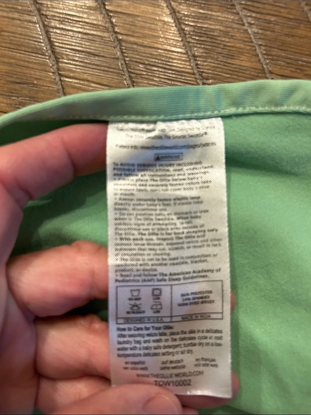 Ollie World Mint Green Swaddle Sleep Sack